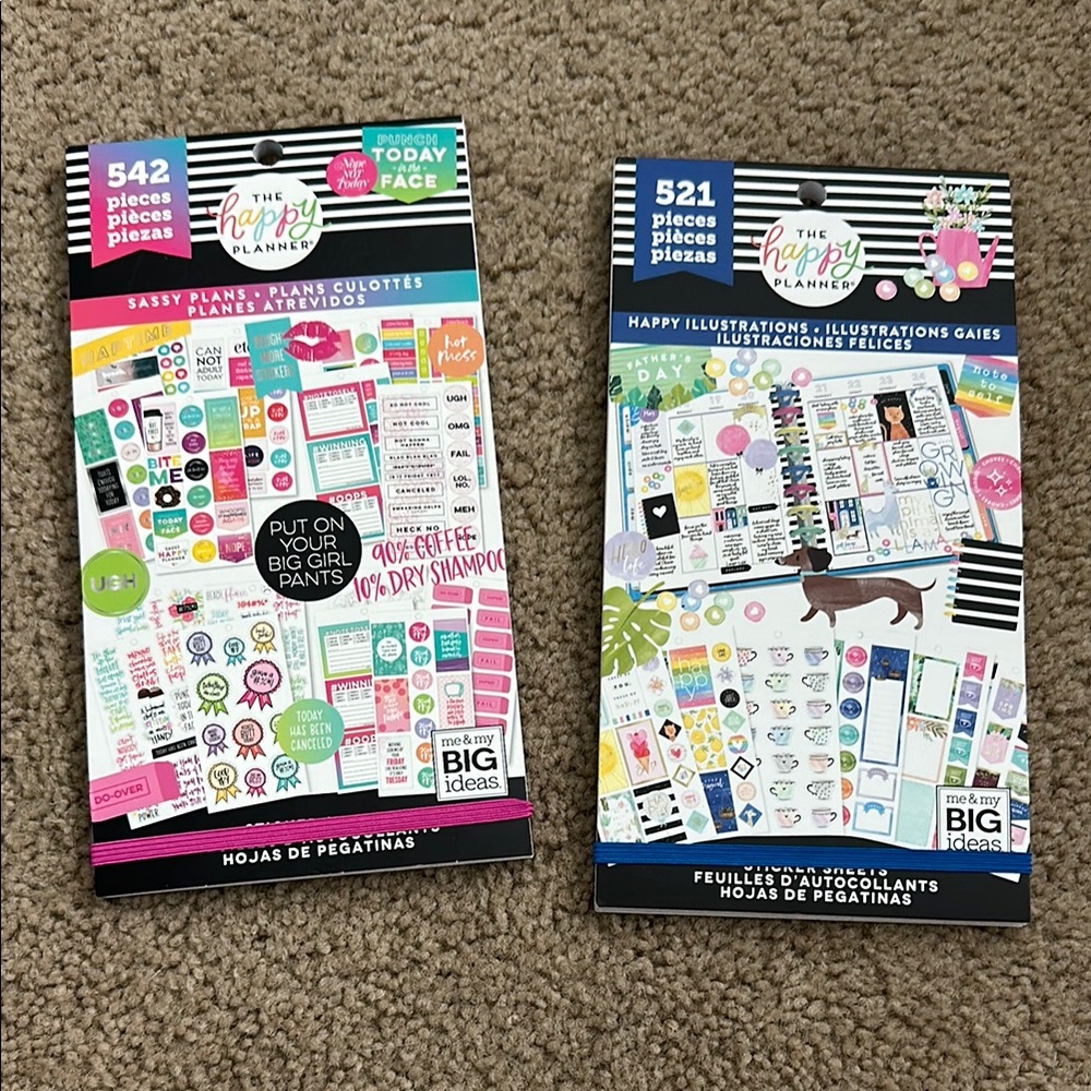 The Happy Planner Sassy and Happy Sticker Books - Pink, Blue, Green